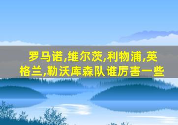 罗马诺,维尔茨,利物浦,英格兰,勒沃库森队谁厉害一些